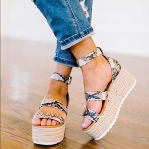 Snakeskin Platform Sandals